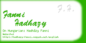 fanni hadhazy business card